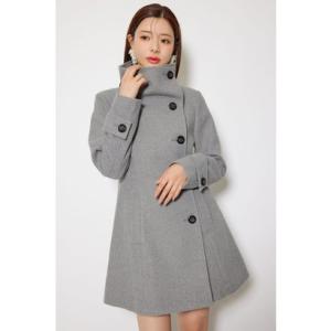 25オーバーネックシンデレララインミニコート GRY