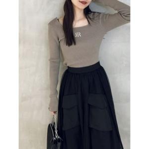 ポイントロゴKnit TOP BEG