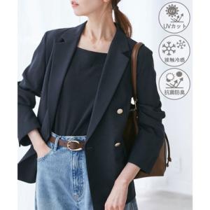 ロペピクニック ROPE' PICNIC カナパ 金ボタンジャケット/セットアップ対応・UV・抗菌防臭・接触冷感 （ネイビー（40））