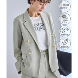 ロペピクニック ROPE' PICNIC カナパ 金ボタンジャケット/セットアップ対応・UV・抗菌防臭・接触冷感 （グリーン系（35））