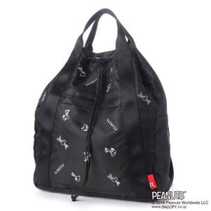 ルートート ROOTOTE SNOOPY スヌーピー 刺繍 リュック型トートバッグ  SN セオルー パターン PEANUTS 4031 (BLACK