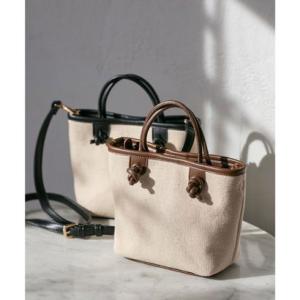 ロペピクニック パサージュ ROPE' PICNIC PASSAGE ノットハンドルキャンバスコンビミドルトート＆ショルダーバッグ （ブラウン（22）