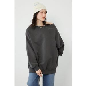 オフショルダースウェットトップス BLK