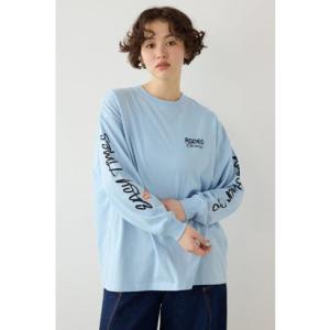 パッチデザインロングスリーブ Tシャツ SAX
