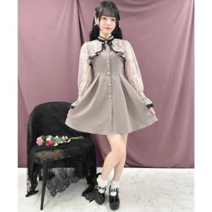 ロジータ ROJITA 花柄シアースリーブフレアーワンピース （ピンクブラウン）