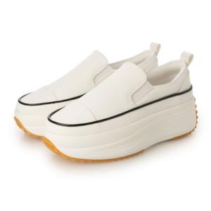 ルームナイン ROOM9 ドライビングソール 厚底 スリッポン スニーカー レディース きれいめ シンプル 歩きやすい （ホワイト）