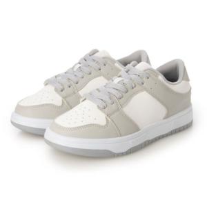 ルームナイン ROOM9 レースアップ ローカット スニーカー コート ストリート レディース （ホワイト/グレー）