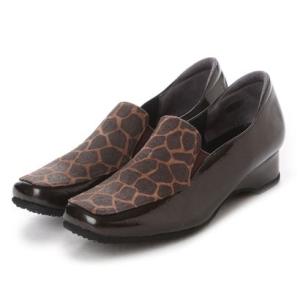 サントノーレ Saint Honore 楽ちんデザインコンフォートスリッポン （ダークブラウン（ジラフ柄））