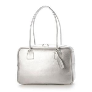 サビーナドンナ Sabina Donna 日本製】牛革スクエアボストン シュリンクレザー （シルバーメタリック）