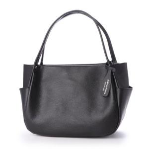 サビーナドンナ Sabina Donna 【日本製】オール牛革 シュリンクレザー 天ファスナー開閉式 軽量 ハンドバッグ （ブラック）