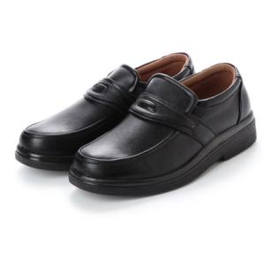 ステップラック Step Luck 紳士 スリッポン カジュアルシューズ 甲部伸縮ゴム付き sl_15112 （BLACK）