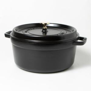 ストウブ STAUB ラウンド ピコ ココット 26cm ホーロー鍋【返品不可商品】 （NOIR）