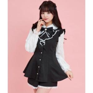 シークレットハニー Secret Honey レース袖ラッフルセットアップ （クロ）