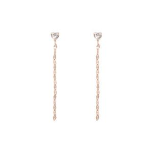 サマンサティアラ Samantha Tiara K10PG ハートストーンチェーンピアス (K10 PG)