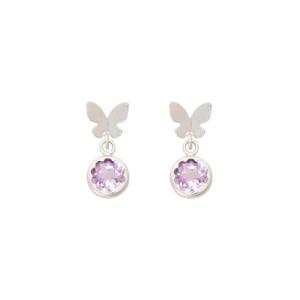 サマンサティアラ Samantha Tiara K10WG バタフライピアス≪2月 誕生石≫ (K10 WG)