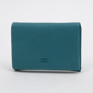 サニータンナリー Sunny Tannery 本革 名刺ケース 定期入れ 名刺 入れ 上品   くすみカラー ユニセックス （ターコイズ）