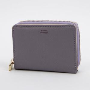 サニータンナリー Sunny Tannery 本革  折財布 二つ折り 財布 上品 くすみカラー ユニセックス （パープル）