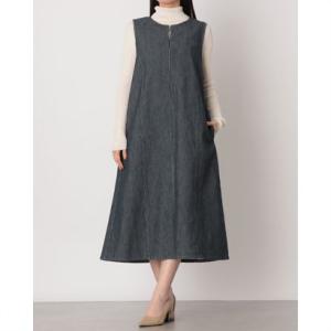 センソユニコ Sensounico Lucruca【Lucruca denim】RIBフェイクニットdenimワンピース （ネイビー）