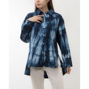 センソユニコ Sensounico POINTLIGNE tie dye blue シャツジャケット...