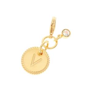 サマンサタバサプチチョイス Samantha Thavasa Petit Choice シンプルイニシャルチャーム Ｖ (ゴールド)