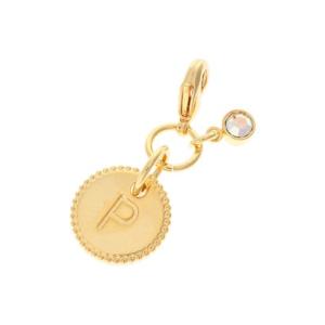 サマンサタバサプチチョイス Samantha Thavasa Petit Choice シンプルイニシャルチャーム Ｐ (ゴールド)