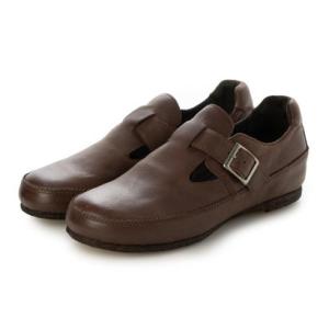 サヤ SAYA 3cmプラット製法Tストラップシューズ （ダークブラウン）