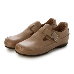 サヤ SAYA 3cmプラット製法Tストラップシューズ （ベージュ）