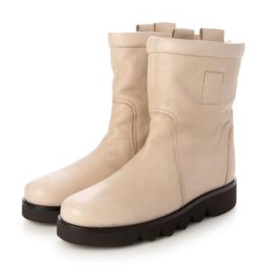 サヤ SAYA 3.5cm本革ボアライニングショートブーツ （アイボリー）