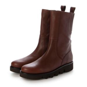 サヤ SAYA 3.5cm本革ラウンドトウミドルブーツ （レッドブラウン）