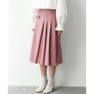 セゾンドパピヨン SAISON DE PAPILLON ツイル素材ワンウェイプリーツスカート （ピンク）の商品画像