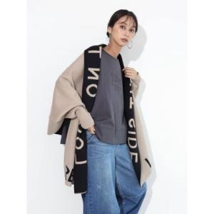 スコットクラブ SCOTCLUB ロゴリバーシブルニットショール （ベージュ）