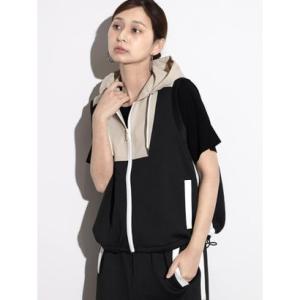 スコットクラブ SCOTCLUB 配色フーディージップベスト （ブラック）