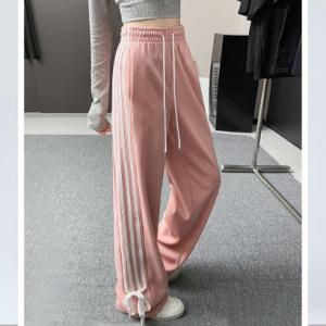 ショッピングゴー shoppinggo ラインパンツ ジョガーパンツ サイドライン カジュアル スポーツ レディース ワイドパンツ ボトムス ジャージ