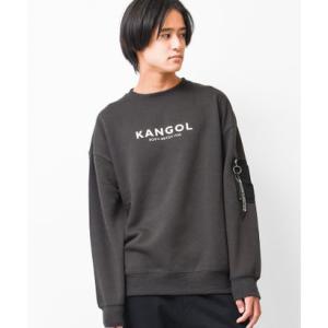 ラット エフェクト RAT EFFECT KANGOL別注裏起毛袖ポケットトレーナー （チャコール）