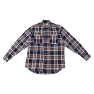 シンプリーコンプリケイテッド SIMPLYCOMPLICATED SC PLAID SHIRT NAVY/BROWN （NAVY/BROWN）