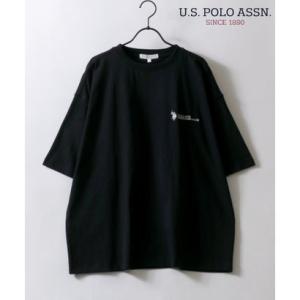 U.S. POLO ASSN/ユーエスポロアッスン USPA オーバーサイズ ワンポイント刺繍 半袖Tシャツ レディース メンズ