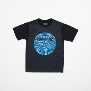 スポルディング SPALDING ジュニア バスケットボール 半袖Tシャツ ジュニアTシャツ ネオンマーブルボール SJT201660 （ブラック）｜locondo-shopping