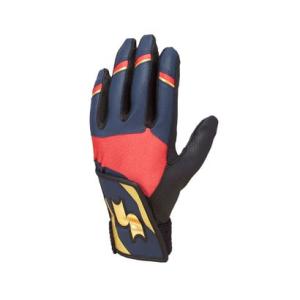 エスエスケイ SSK 少年用シングルバンド手袋 （両手) バッティング手袋 （ネイビー×レッド）