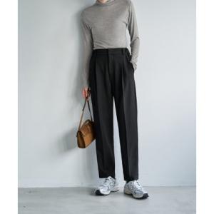 スタイルデリ STYLE DELI ストレッチツイルBASICタックパンツ （ブラック）