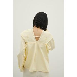 カットワークカラーブラウス L/YEL1