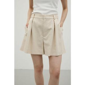 リネンミックスフレアショートパンツ L/BEG1