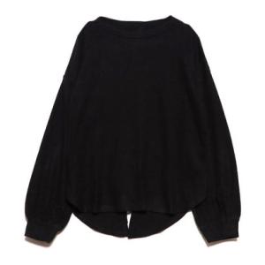 スタイルブロック STYLEBLOCK 起毛フライスバックリボントップス （ブラック）