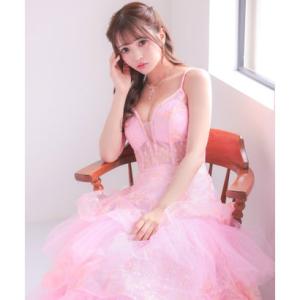 ティカ Tika キャバドレス Aライン ロングドレス 谷間 バストシースルー 大きいサイズ レース 大人 セクシー キャミソール オーロラスパンコ