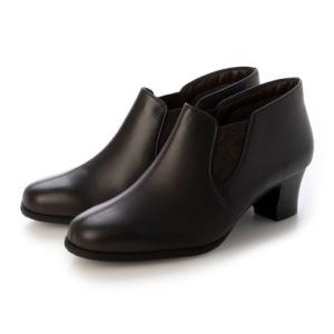 トキミノクツ 時見の靴 【本革】【5E】牛革デザインサイドゴアブーツ （チョコ）