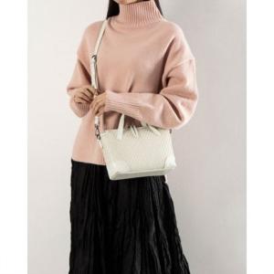 トミエコ Tomieco LEATHER メッシュ素材 デザインバッグ 本革 2wayショルダー （OFF WHITE）