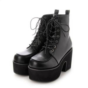 トミエコ Tomieco 厚底レースアップブーツ （BLACK）