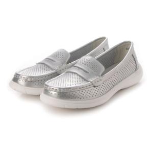 トミエコ Tomieco 本革 パンチングローファー 今シーズンのお勧めアイテムです （SILVER）