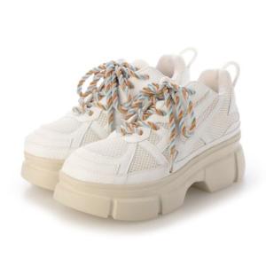 トミエコ Tomieco レザースニーカー 厚底系 ホワイトスニーカー （WHITE/GREEN）