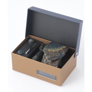 トゥータル Tootal 老舗英国ブランド シルク100% メンズ スーツ ギフト箱4点セット （ブルー系その他2）