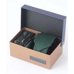 トゥータル Tootal 老舗英国ブランド シルク100% メンズ スーツ ギフト箱4点セット （カーキ）